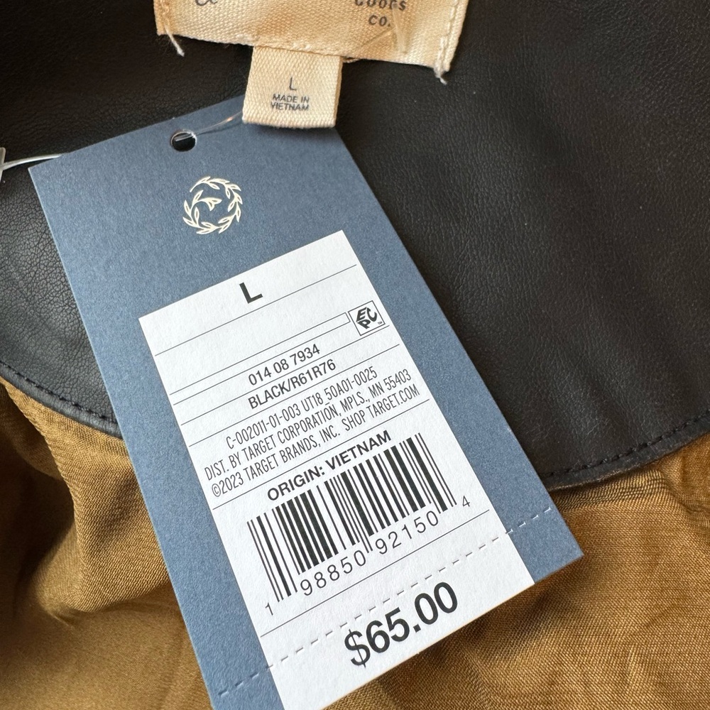 Universal Thread Black Leather Snap & Zip Front Jacket - Picture 4 of 4